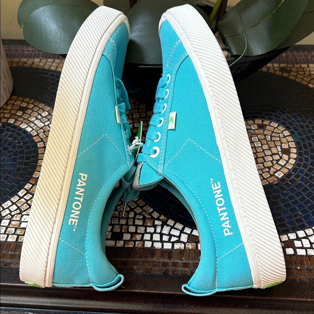 Cariuma x Pantene Capri Blue Oca Low Canvas Contrast Thread Vibrant Sneakers 11 - Picture 8 of 16